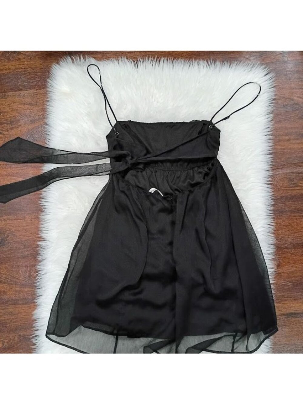 Lucy In The Sky Black SZ Large Babydoll Chiffon Whimsy Harajuku Dress - Picture 6 of 11